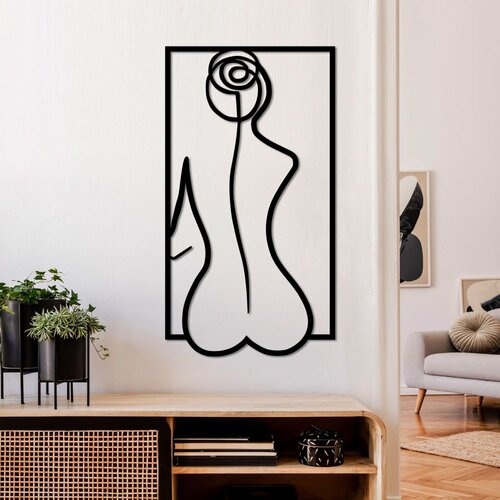 Wallity Zidna dekoracija Rose Silhouette - L, 70 x 38 cm, Crna Cene