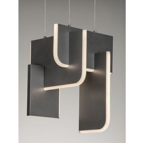 Nova Luce Svetlo siva kovinska LED zatemnitvena viseča svetilka Totem &amp;ndash; Slike