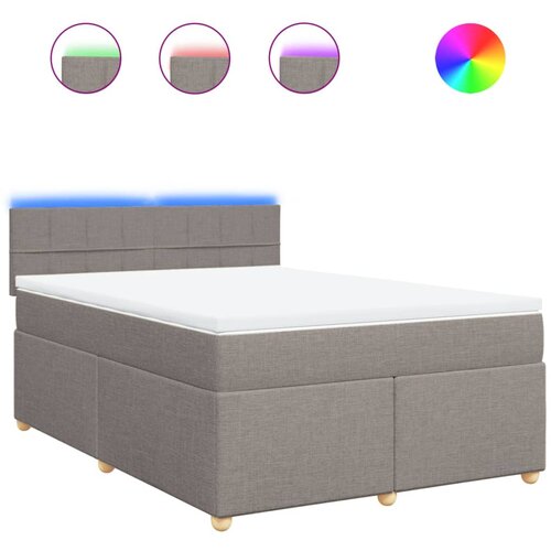 vidaXL Box spring postelja z vzmetnico taupe 160x200 cm blago, (21306274) Cene