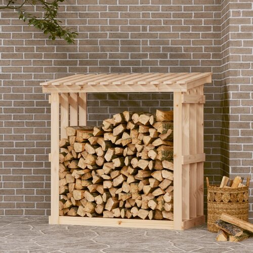 Stalak za drva za ogrjev 108x64,5x109 cm od masivne borovine Cene