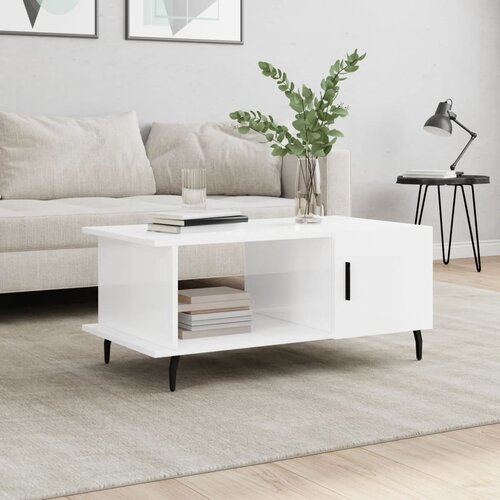 VidaXL Stolić za kavu sjajni bijeli 90 x 50 x 40 cm konstruirano drvo Slike