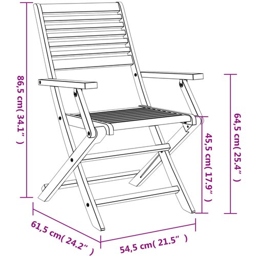  Sklopive vrtne stolice 4 kom 54,5x61,5x86,5 cm od drva bagrema Slike