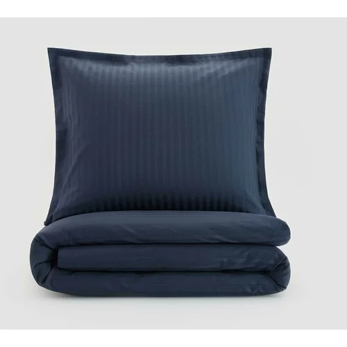 Reserved komplet satenaste posteljnine s črtami iz žakarda - mornarsko modra