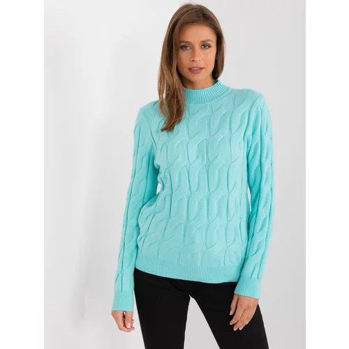 Fashion Hunters Mint cable knit sweater with cuffs