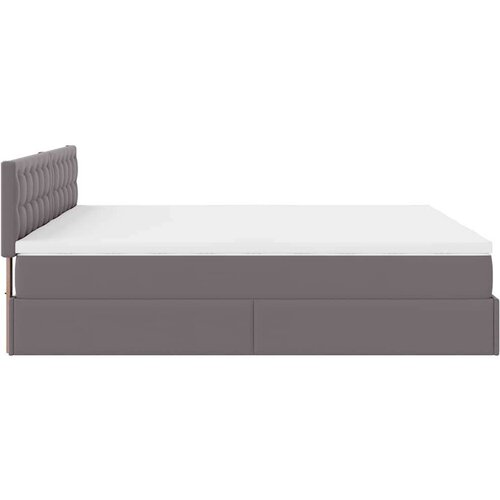 VidaXL otomanski okvir kreveta s madracima sivi 200x200cm umjetna koža Slike