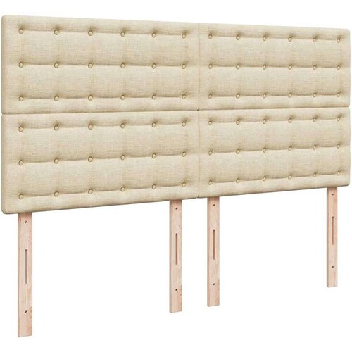 VidaXL Otomanski krevet s madracem krem 180x200cm od tkanine Slike