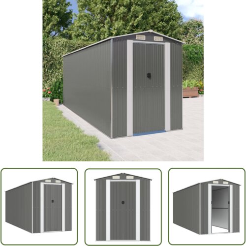  The Living Store Vrtna lopa svetlo siva 192x523x223 cm pocinkano jeklo - Vrtna Lopa, (21745226) Cene