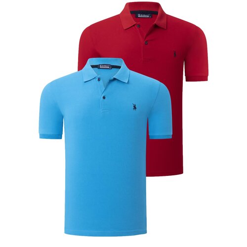 Dewberry DUO SET T8561 MEN'S TSHIRT-RED-BLUE Slike