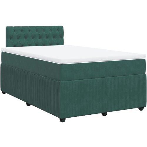 vidaXL Box spring postelja z vzmetnico temno zelen 120x190 cm žamet, (21321463) Cene