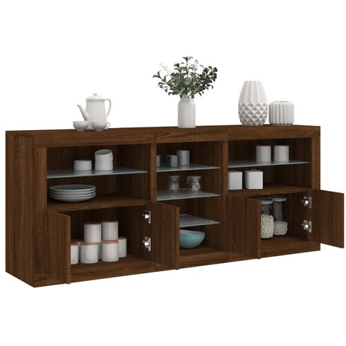 VidaXL Komoda s LED svjetlima boja smeđeg hrasta 181 5x37x67 cm Slike