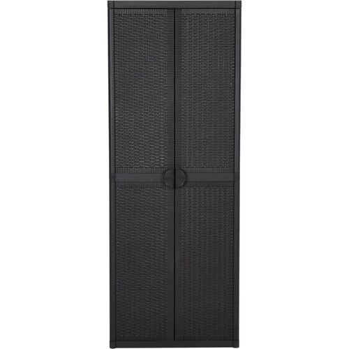  Vrtni ormarić za pohranu crni 65 x 45 x 172 cm PP ratan Slike