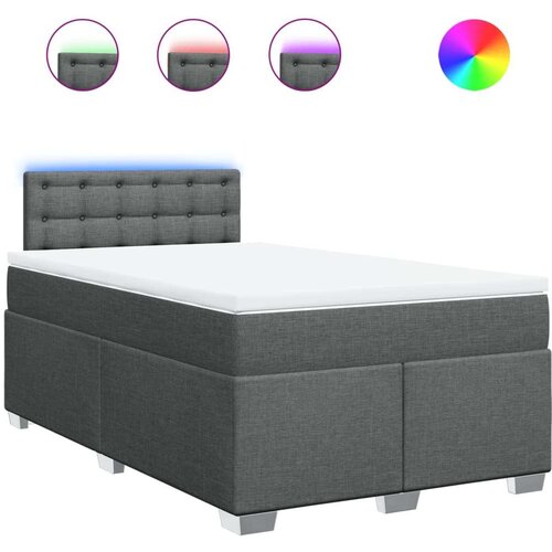 VidaXL Krevet box spring s madracem tamnosivi 120 x 190 cm tkanina Slike