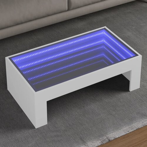  Stolić s beskonačnim LED svjetlima bijeli 90x50x30 cm Cijene