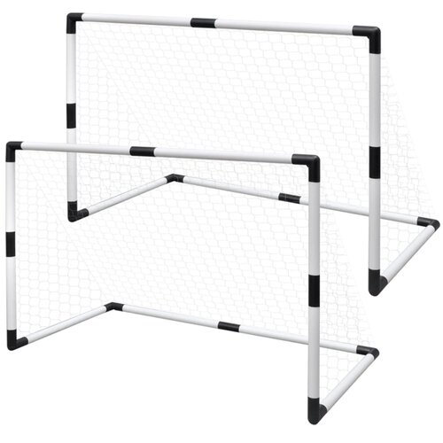 vidaXL Otroški Mini Gol za Nogomet z Mrežo 2 kosa 91,5 x 48 x 61 cm Cene