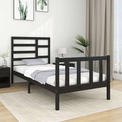  Za krevet od masivnog drva crni 75 x 190 cm 2FT6 mali Slike