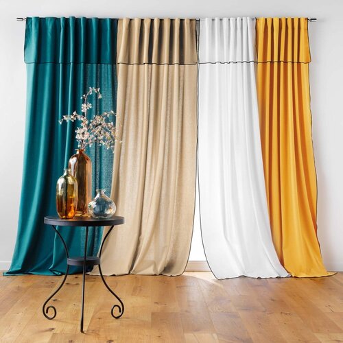 Douceur d int&amp;eacute;rieur Modrozelena zavesa 140x240 cm Mistraline &amp;ndash; Slike