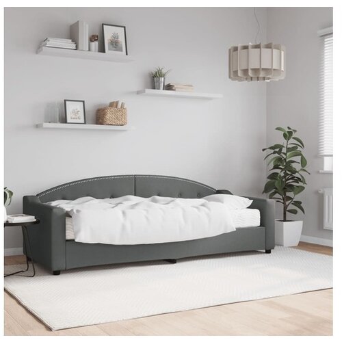 vidaXL Dnevna postelja z vzmetnico temno siva 80x200 cm blag Cene