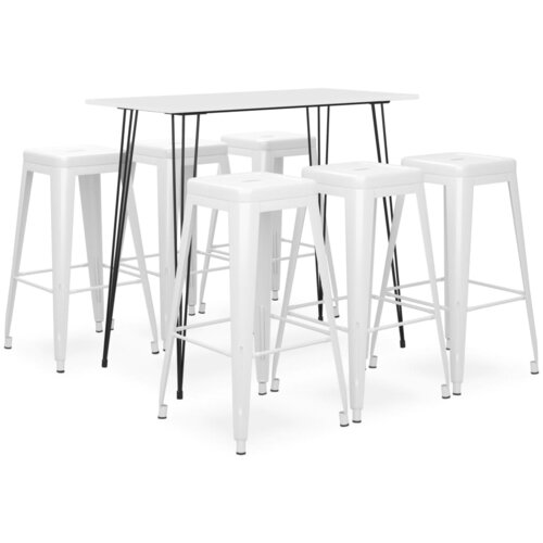 vidaXL Barska garnitura 7-delna bela, (21001730) Cene