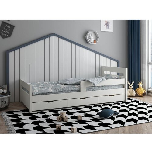 dečiji krevet Timmo sa tri fioke - 200x90cm - beli Slike