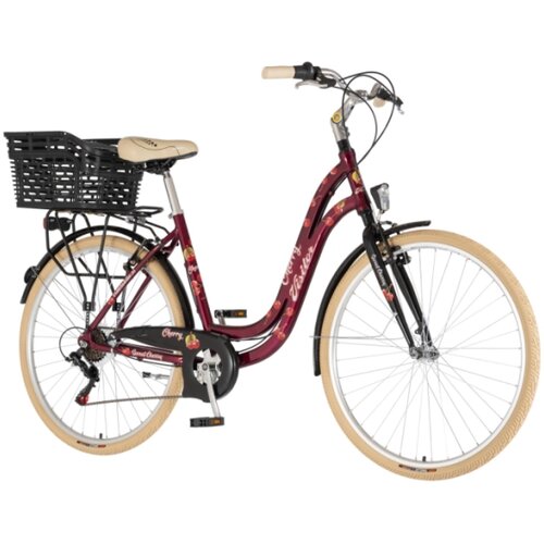 Visitor Bicikl fashion cherry 28" alu 19" v-brake 6 brzina 155-178cm (s/m) crveni perla uv sjaj Cene