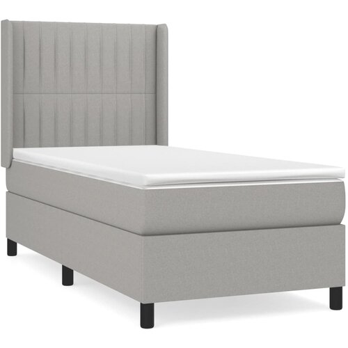 Maison Chic Box spring postelja - Vzmetna postelja z vzmetnico svetlo siva 90x190 cm blago SL13662, (21906343) Slike