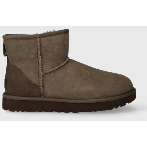 Ugg Snežke iz semiša W CLASSIC MINI II rjava barva, 1016222 HCK