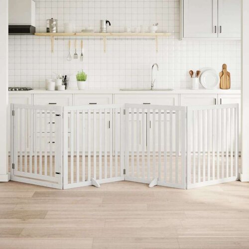 vidaXL Vrata za pse s vratašcima 4 panela sklopiva 320 cm drvo topole Cene