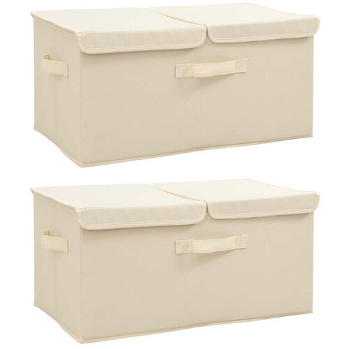 Furnova &amp;Scaron;katla za shranjevanje 2 kosa blago 50x30x25 cm krem, (21956181) Slike