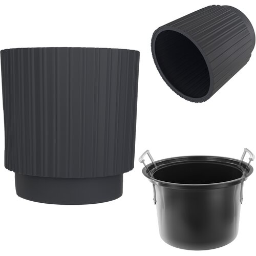 KADAX cvetlični lonec 40 cm pokrov z vložkom plastični cvetlični lonec siv, (5000353292) Cene
