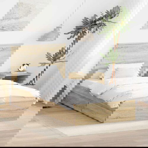 VidaXL Krevetna konstrukcija s ladicama Sonoma hrast 90 x 200 cm Slike