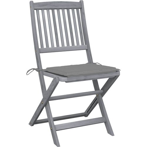 Maison Chic Zložljivi Vrtni Stoli - Stol za vrti 4 kosi z blazinami trden akacijev les JS2909, (21876102) Slike