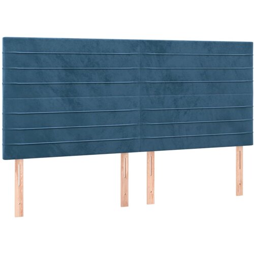 Maison Chic Posteljno vzglavje - Vzglavna omarica 4 kosa temno moder 100x5x78/88 cm žamet, (22077809) Slike