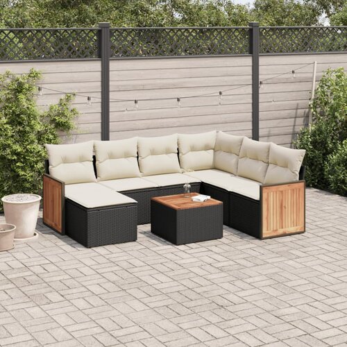  8-dijelni set vrtnih sofa od poliratana s jastucima crni Cijene