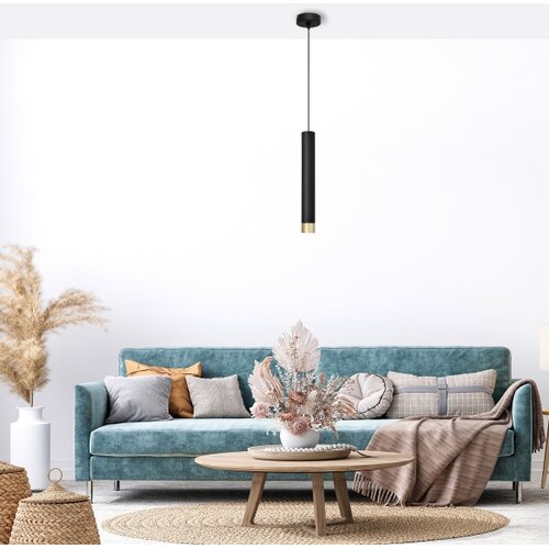  LED luster na sajli TUBA 1xGU10/4,8W/230V crna/zlatna Slike