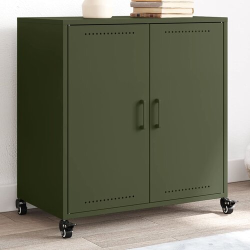 vidaXL Komoda olivno zelena 68,5x39x72 cm hladno valjano jeklo Cene