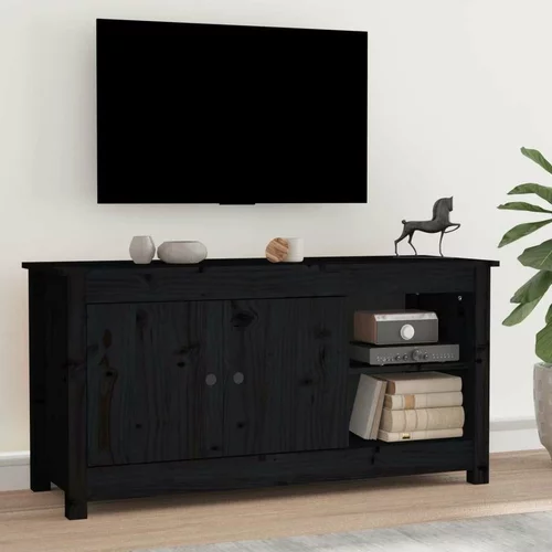 TV ormarić crni 103 x 36 5 x 52 cm od masivne borovine