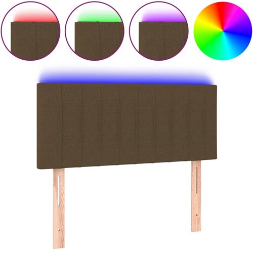 Maison Chic led posteljno vzglavje - vzglavna omarica - nočna omarica temno rjavo 100x5x78/88 cm blago, (21712898) Slike