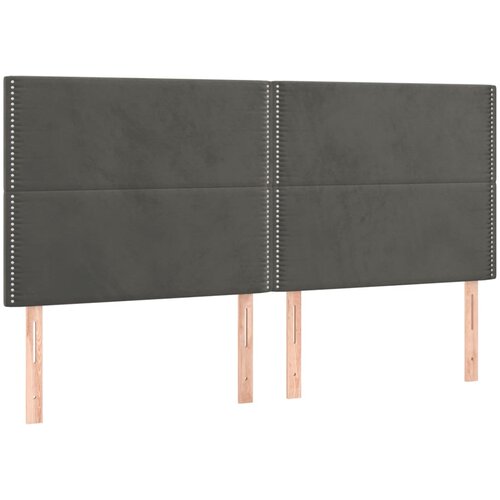 Maison Chic Posteljno vzglavje - Vzglavna omarica 4 kosa temno siv 100x5x78/88 cm žamet, (22078183) Cene