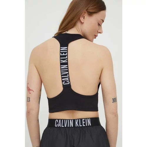 Calvin Klein Top za na plažo črna barva
