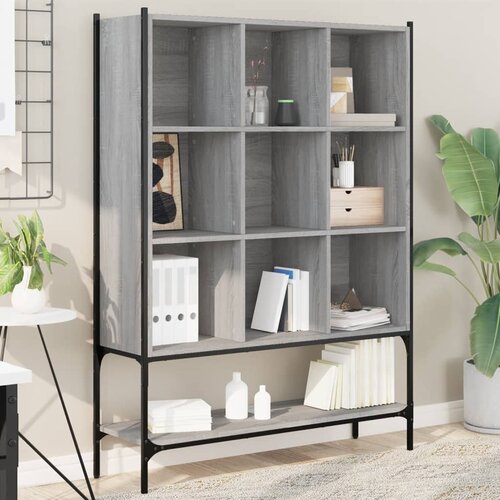 VidaXL Knjižna omara siva sonoma 102x30x141,5 cm inženirski les Slike