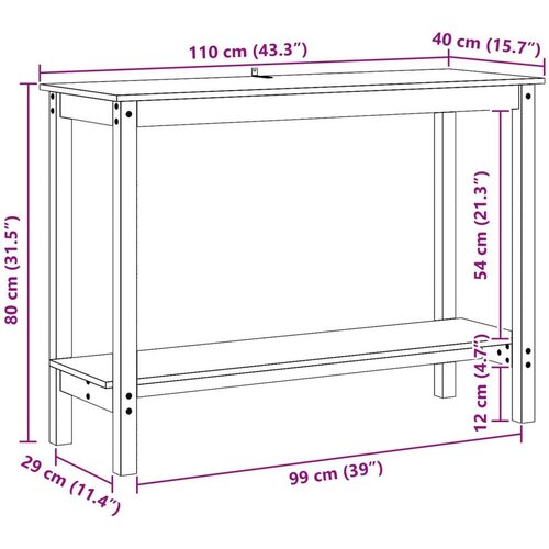  Konzolna stolica Vosak Smeđa 110 x 40 x 80 cm Masivna borovina - Vosak smeđa Slike