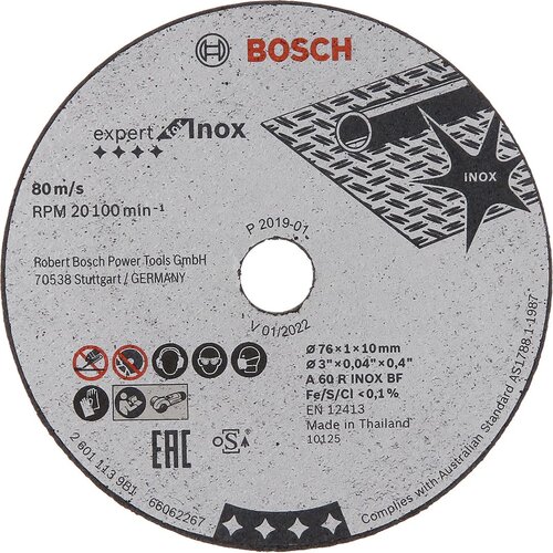 Bosch rezna ploča Expert for Inox 76x1x10 mm za GWS 12V-76 pakovanje od 5 komada - 2608601520 Cene