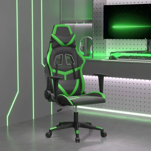 vidaXL Masažna igraća stolica crno-zelena od umjetne kože