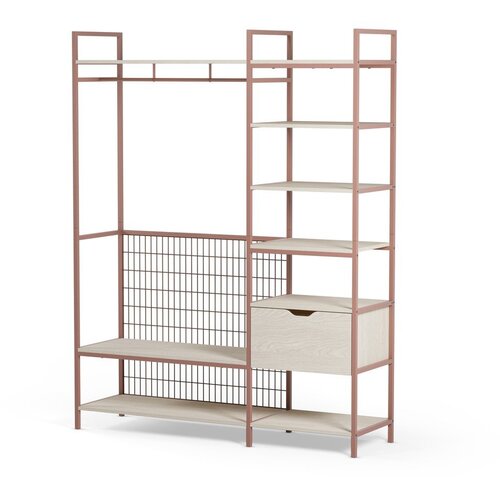 Marckeric Odprta jeklena garderobna omara v barvi terakote 140x179,5x40 cm Amara &amp;ndash; Slike