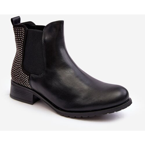 Boto Women's Low Boots Ankle Boots with Embellishment Black Donname Cene