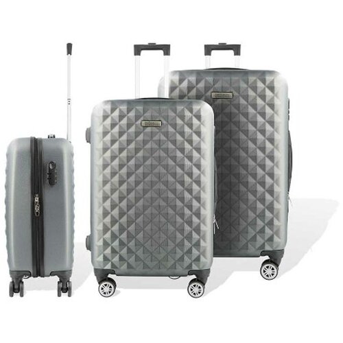 Hoffmanns 3-dijelni ABS set kofera Diamond srebrna Cene