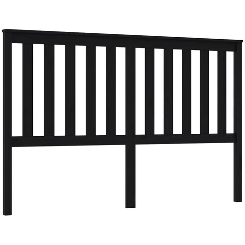  Uzglavlje za krevet crno 166 x 6 x 101 cm od masivne borovine Slike