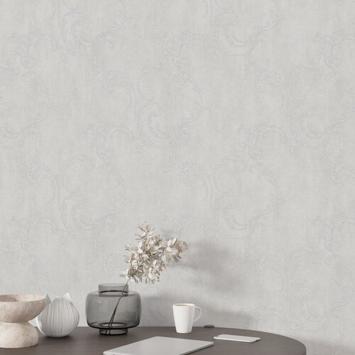 Wallxpert vinilna tapeta lily, siva, 106 cm x 10,05 m Slike
