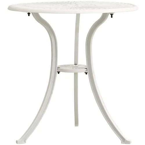 vidaXL Vrtni stol bijeli 62 x 62 x 65 cm od lijevanog aluminija