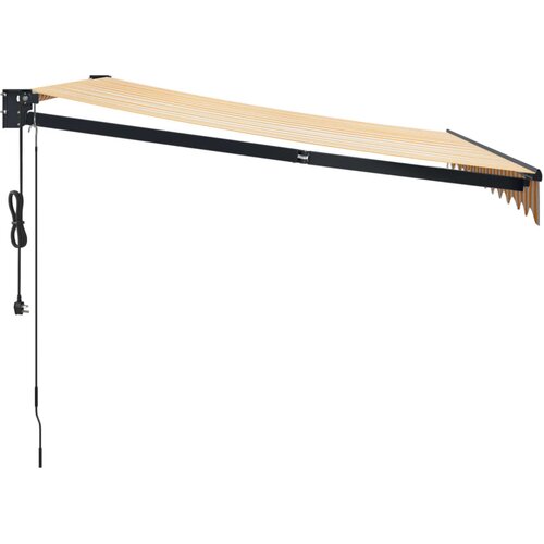  Automatska tenda na uvlačenje žuto-bijela 3 x 2,5 m Slike